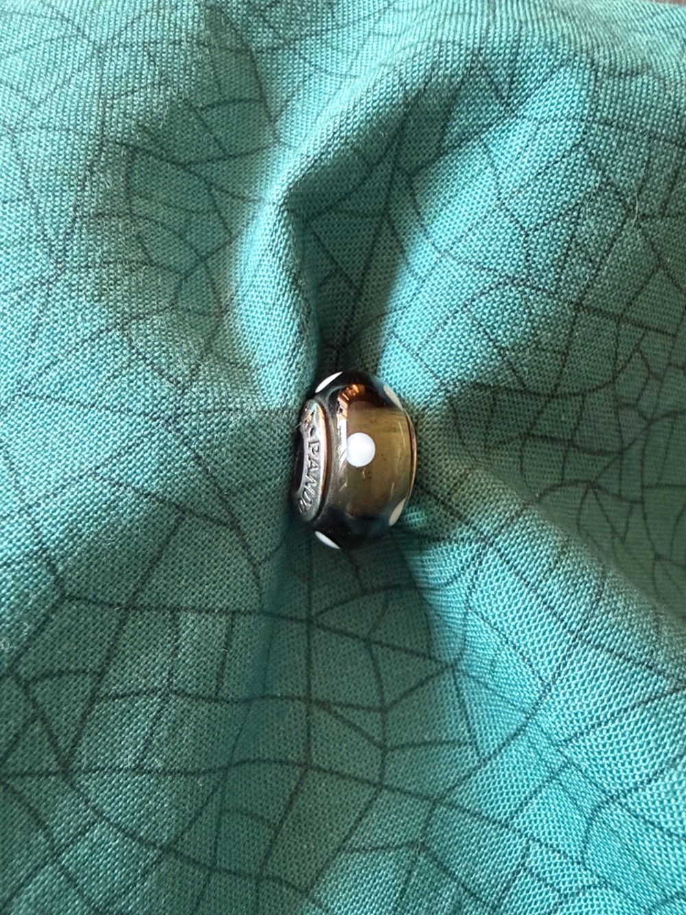 Pandora Black Polka Dot Murano Glass Charm